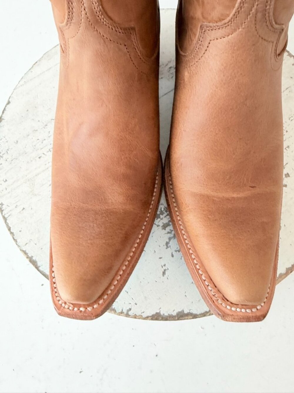 Lane EMMA JANE Brown Cowboy Boots Size 8 Western Cowgirl Mid Calf Tall Snip Toe - Picture 7 of 12